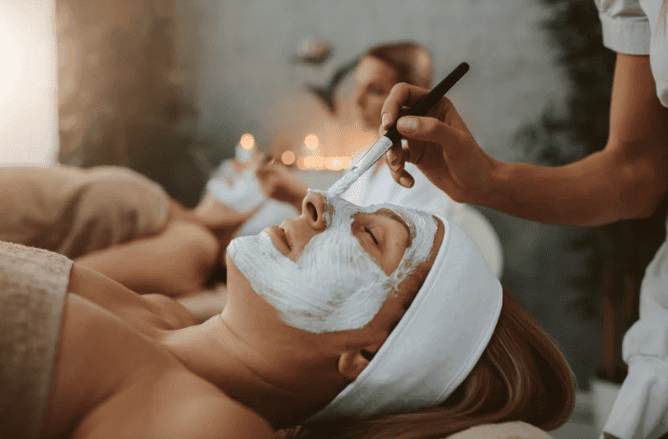 2 ladies at a day spa